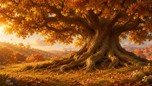 The giant oak at the heart of the Spark Garden